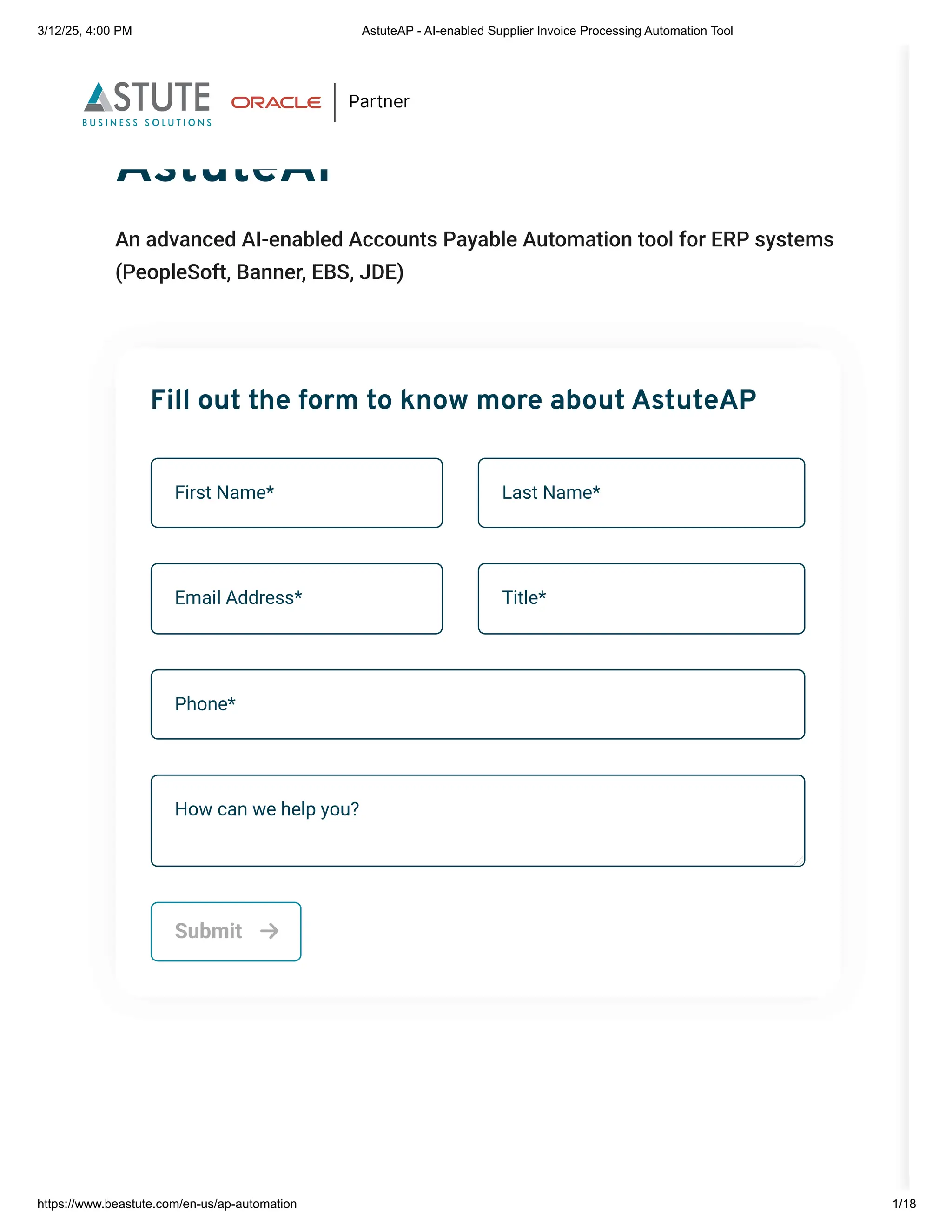 AI-Powered Accounts Payable Automation – AstuteAP for Seamless Invoice ...