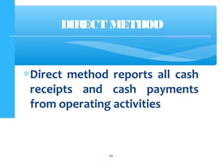 Direct Method Accounting Example Cash Flow Statement with examples | PPT