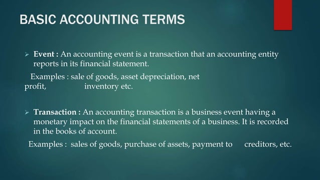 Basic Terms in Accounting | PPT