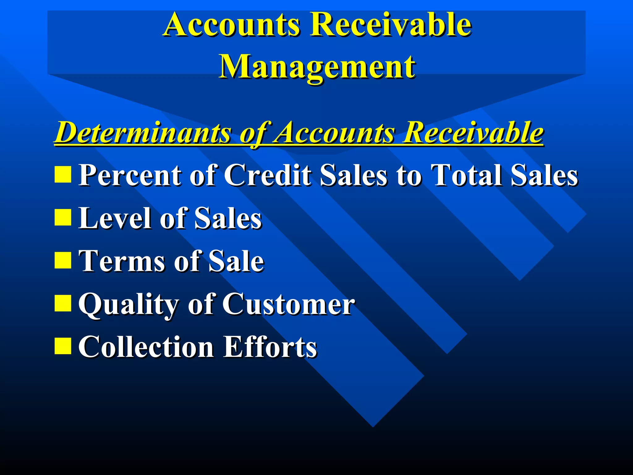 Accounts receivable, inventory, and total quality management | PPT