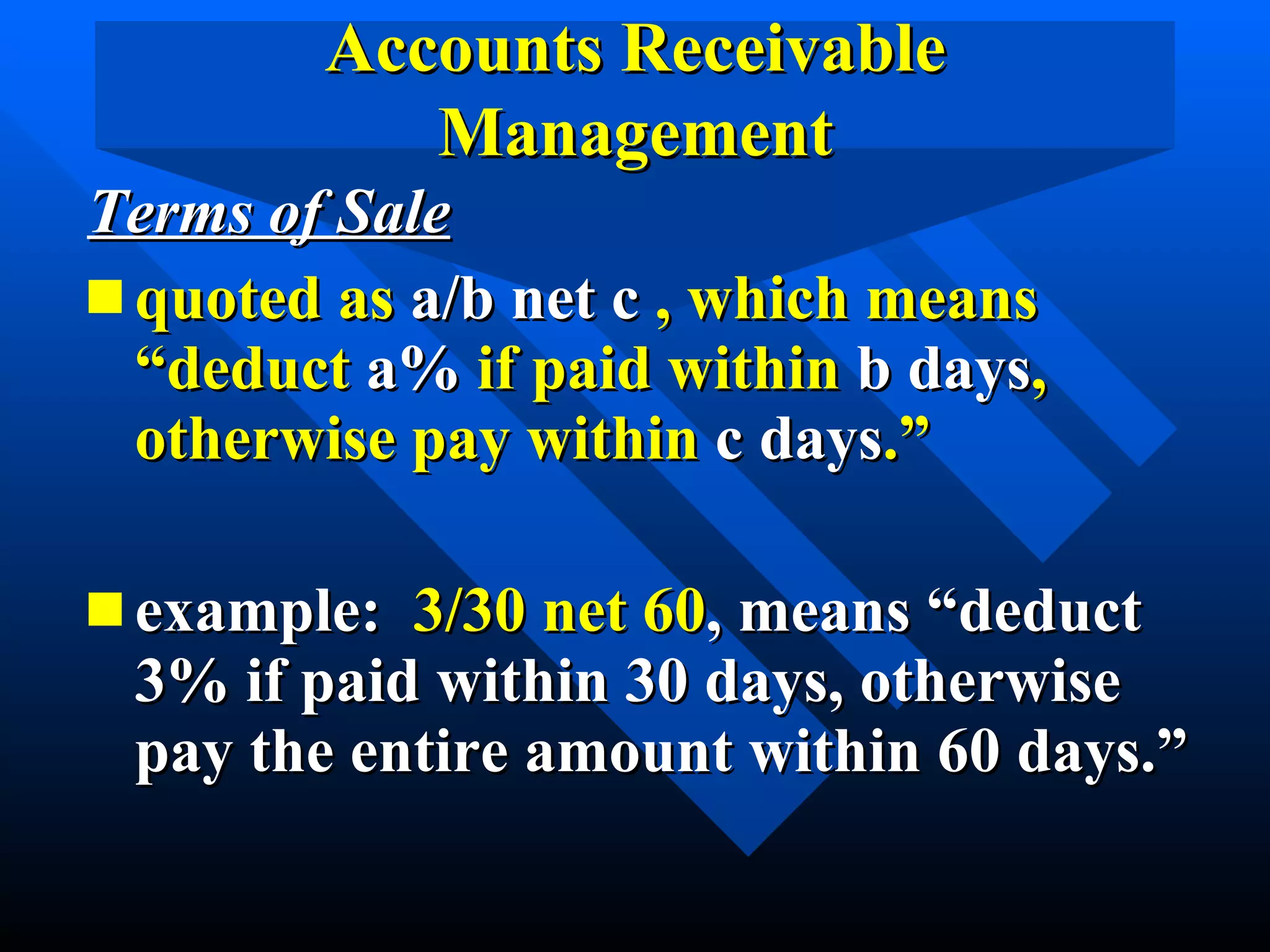 Accounts receivable, inventory, and total quality management | PPT