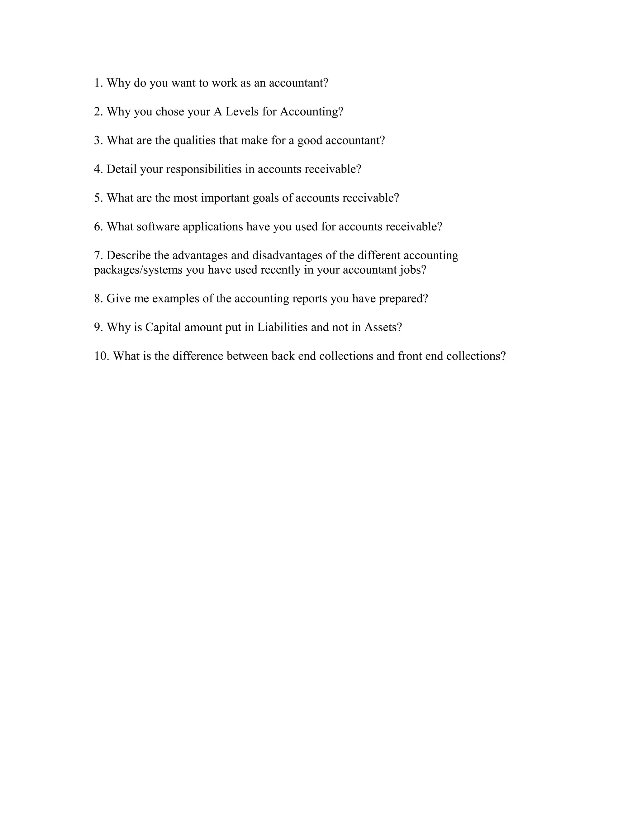 Accounts receivable job interview questions and answers PDF