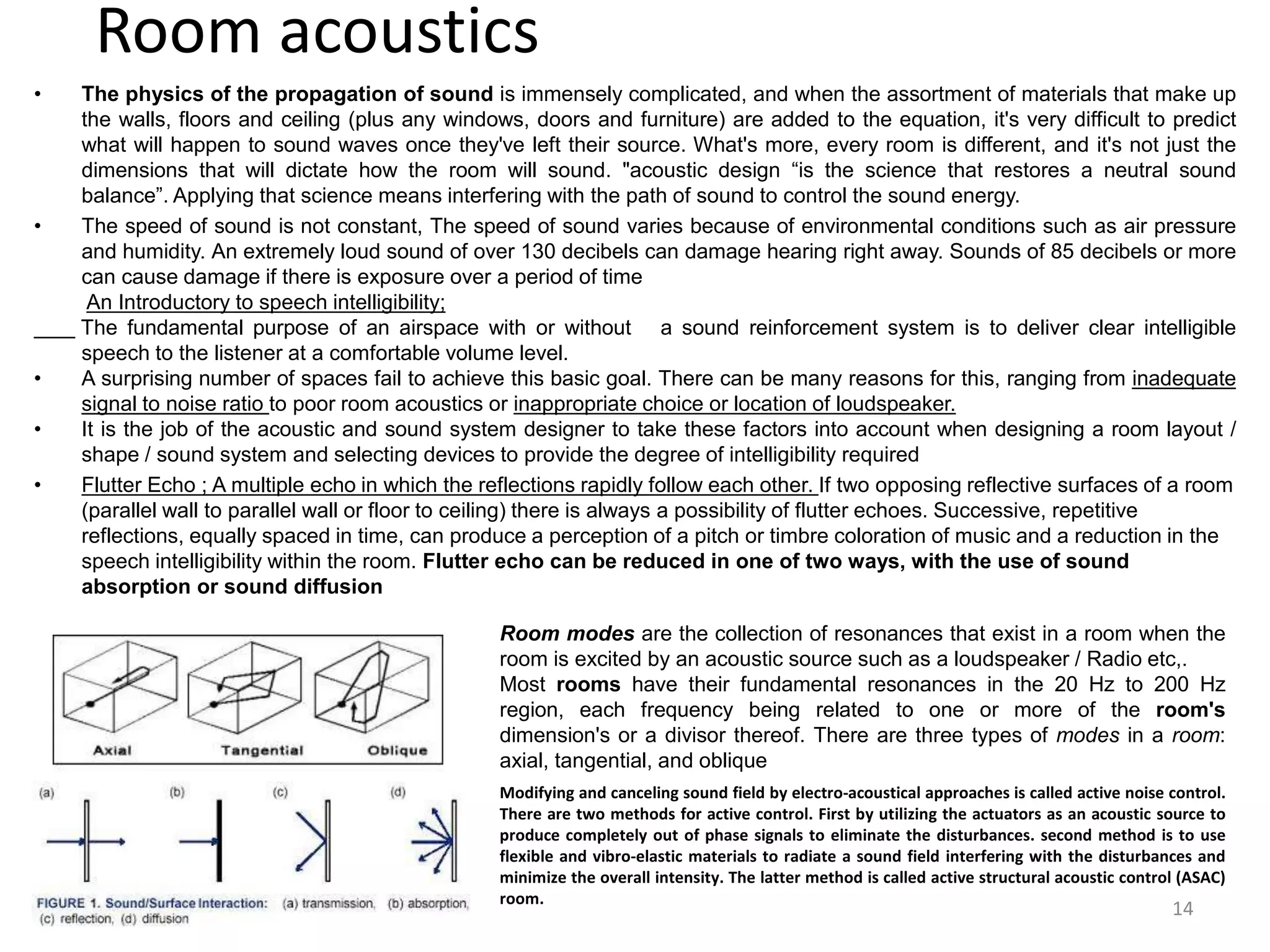 Accoustics tech notes 2014 | PPTX