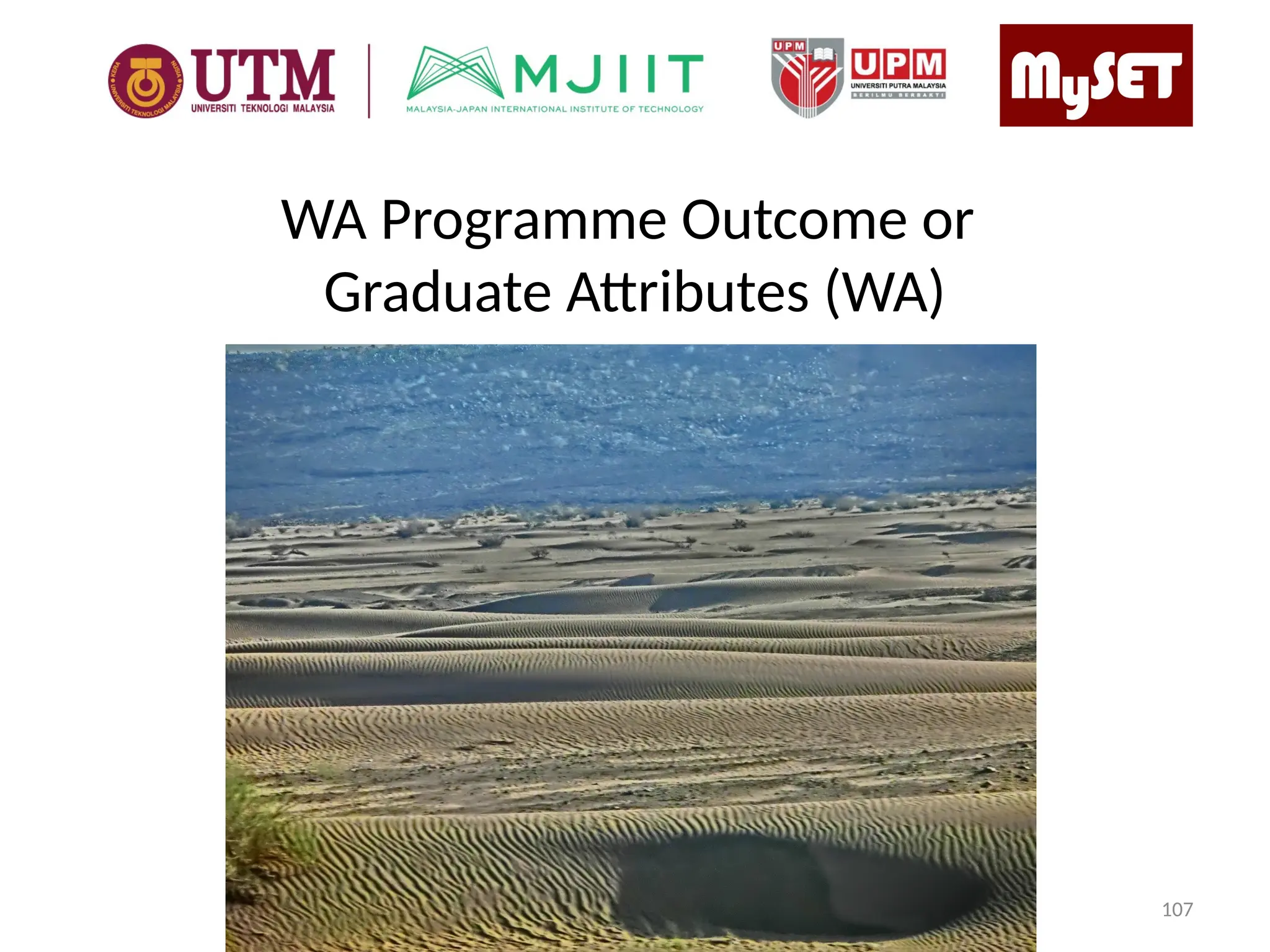 WA Programme Outcome or
Graduate Attributes (WA)
107
 