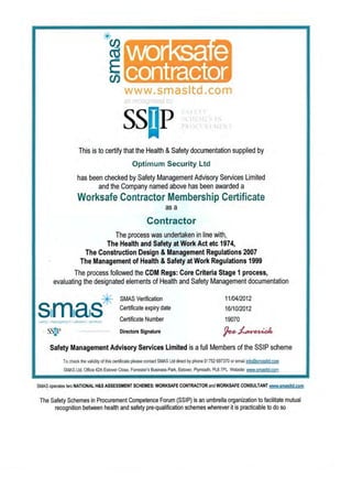 Worksafe Contractor Accreditation Certificates Pdf | PDF