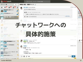 ChatWork株式会社 59
チャットワークへの 
具体的施策
 