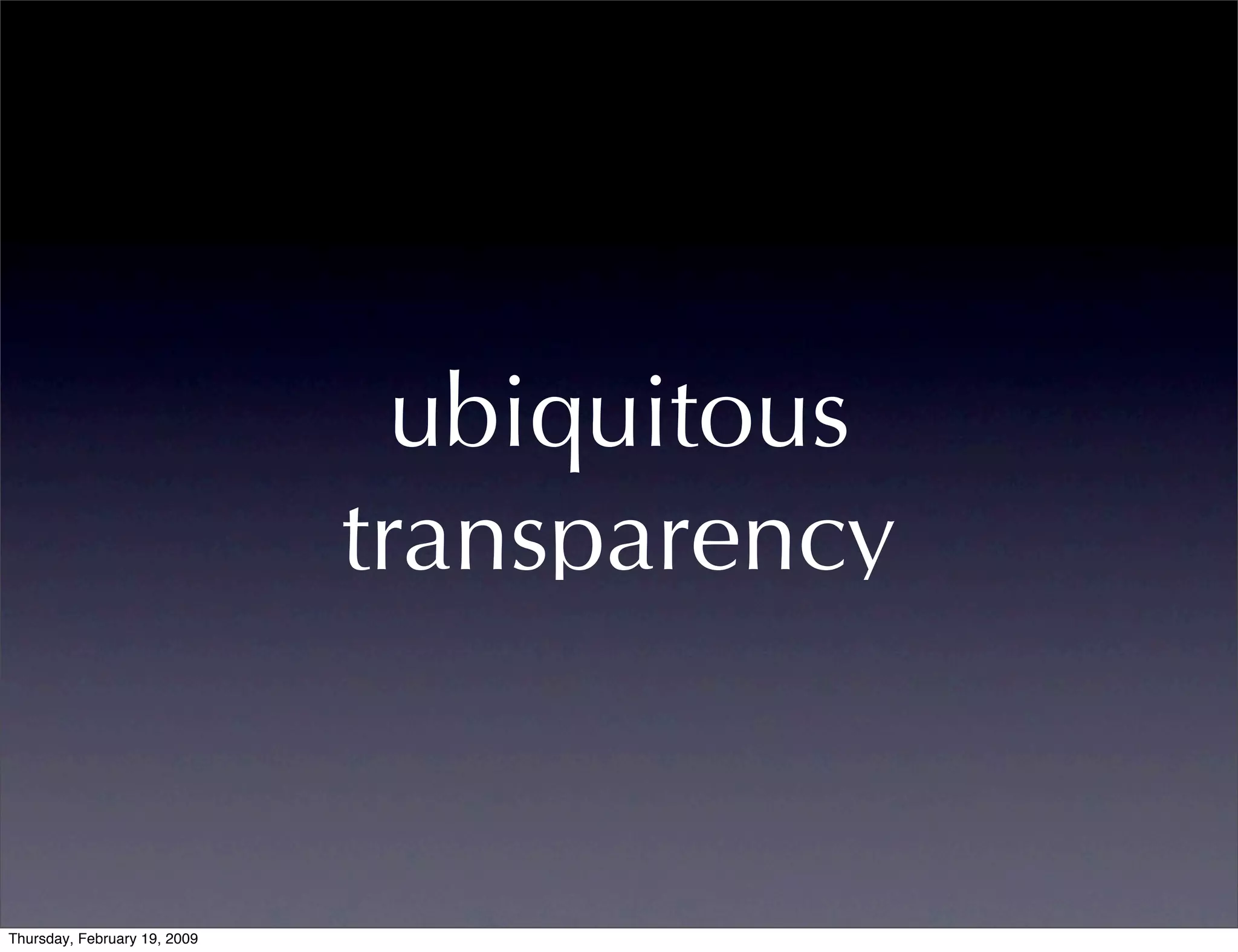 Art Center Summit talk - Future: To Go