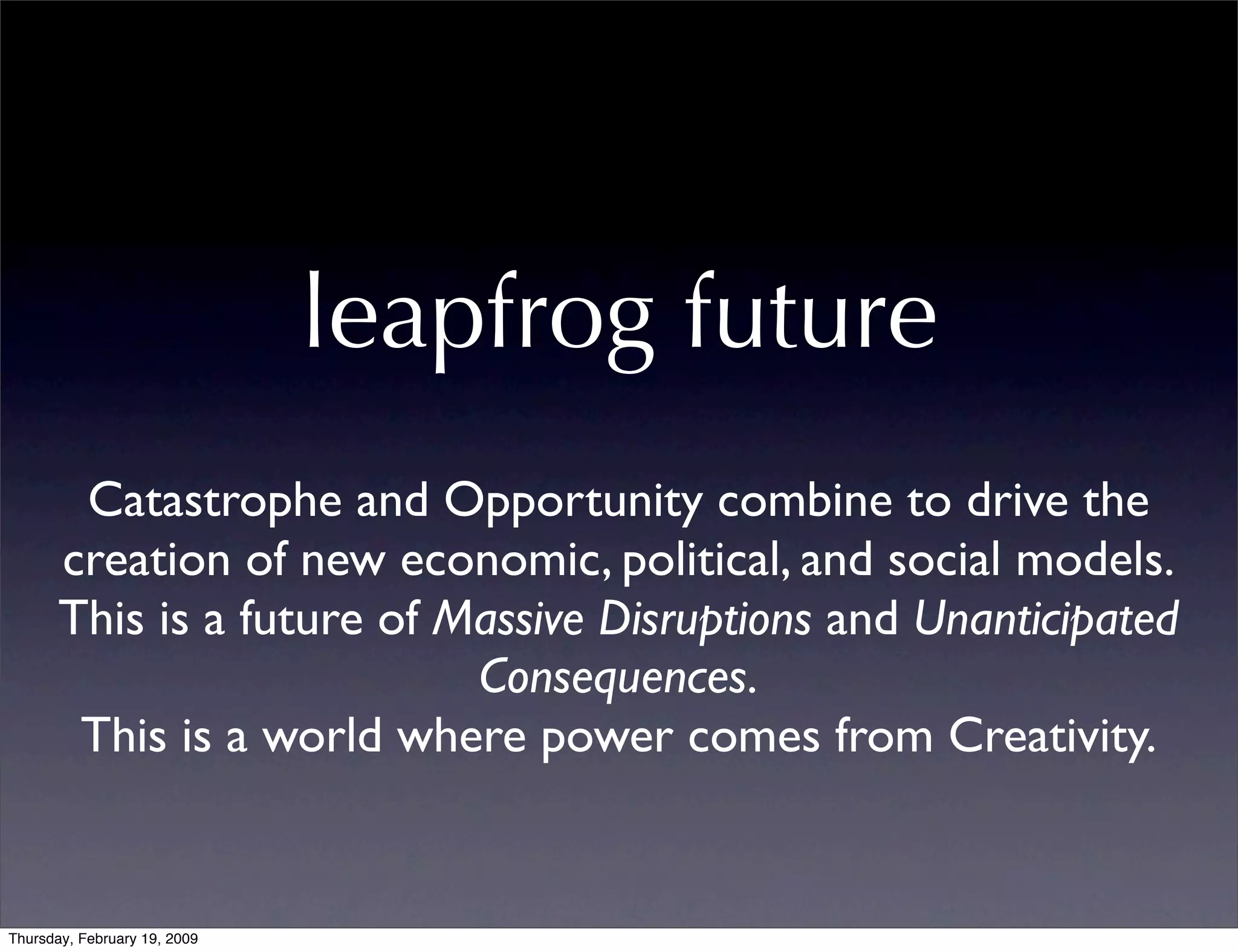 Art Center Summit talk - Future: To Go