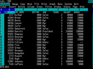Visicalc is usually considered the first electronic spreadsheet (although this has been challenged), and it helped turn the Apple II computer into a success and greatly assisted in their widespread application. Lotus 1-2-3 was the leading spreadsheet when DOS was the dominant operating system. Excel now has the largest market share on the Windows and Macintosh platforms. Visical! 