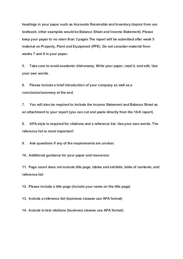 acct 220 final project sec 10 k paper and powerpoint presentation 10k format