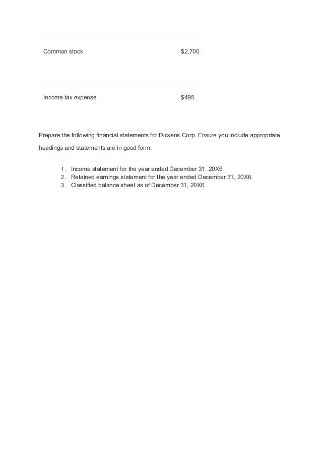 acct 301 module 2 option 1 income statement retained earnings and classified balance sheet in good form