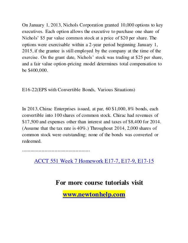 Acadassist - Nichols Corporation - Issuance, Exercise, and Termination of Stock Options
