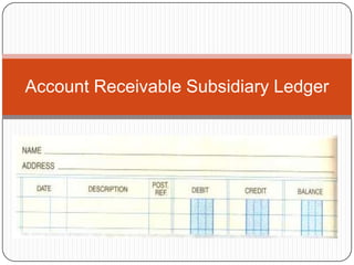 Account Receivable Subsidiary Ledger
 