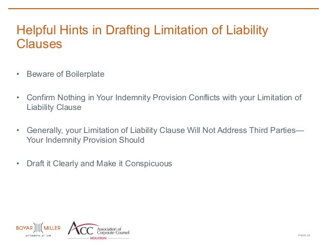 Enforceability of indemnity clauses Enforceability of indemnity clauses