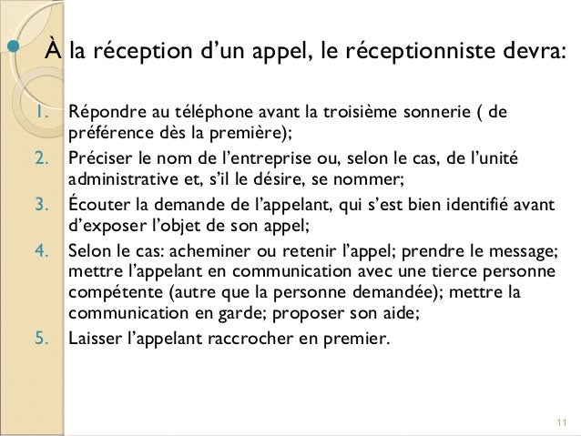 Accueil téléphonique et physique
