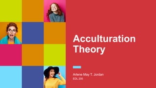 Acculturation
Theory
Arlene May T. Jordan
EDL 205
 