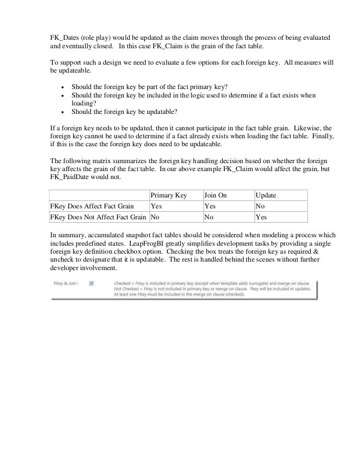 Accumulated Snapshot Fact Table
