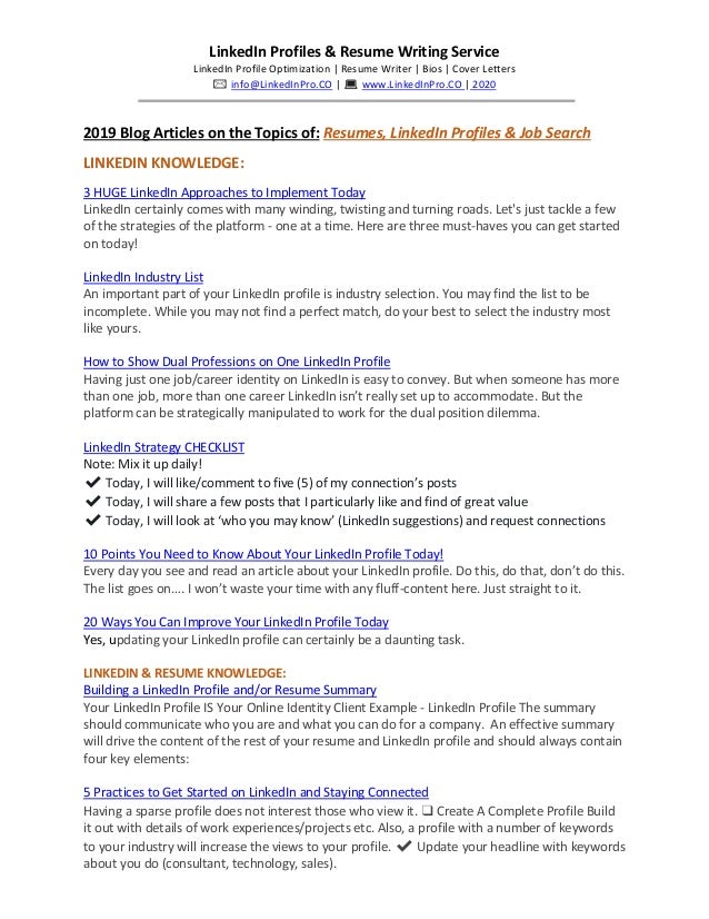 19 Blog Articles On The Topics Of Resumes Linkedin Profiles Job 19 Blog Articles On The Topics Of Resumes Linkedin Profiles Job