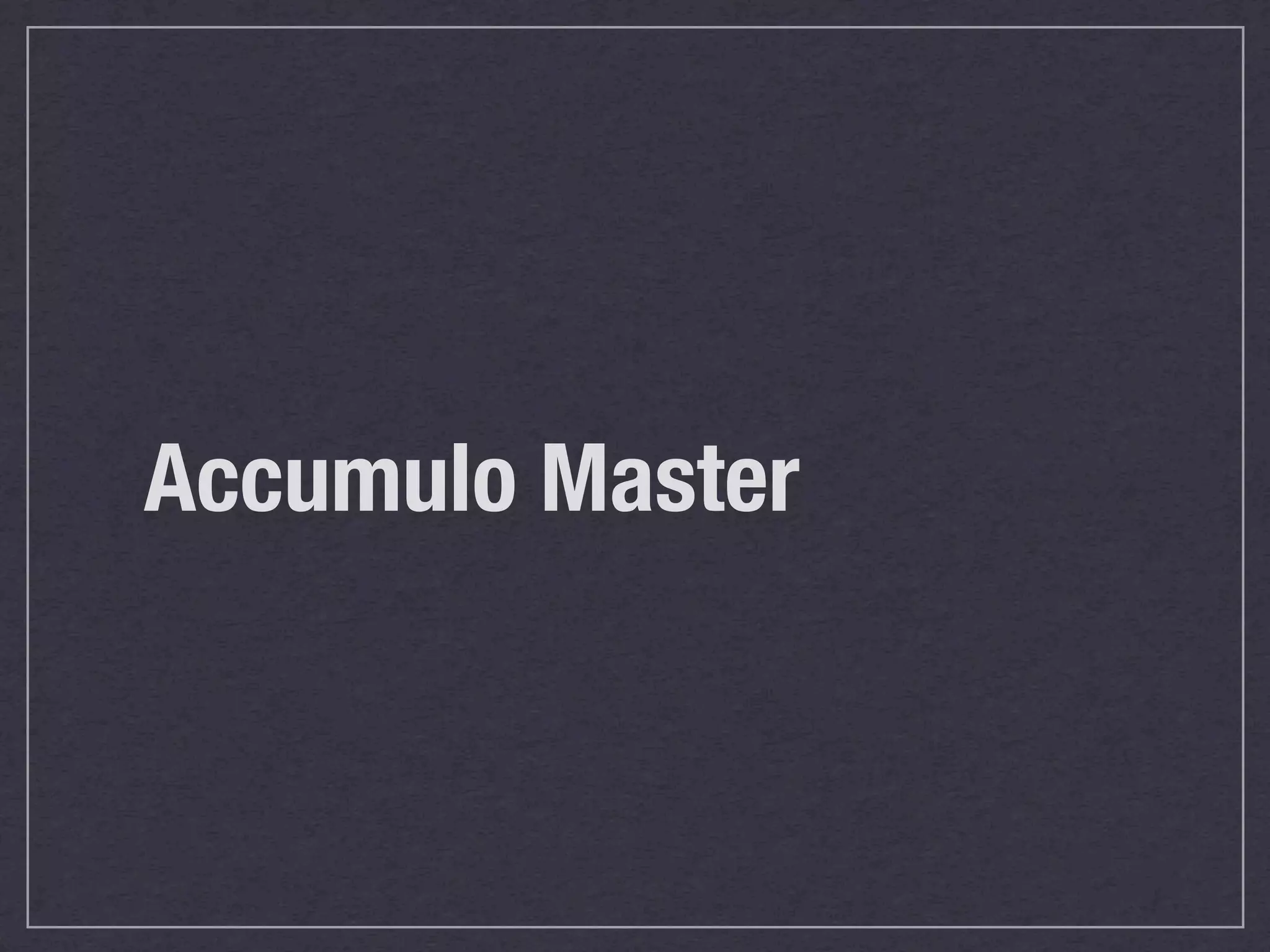 Accumulo Master
 