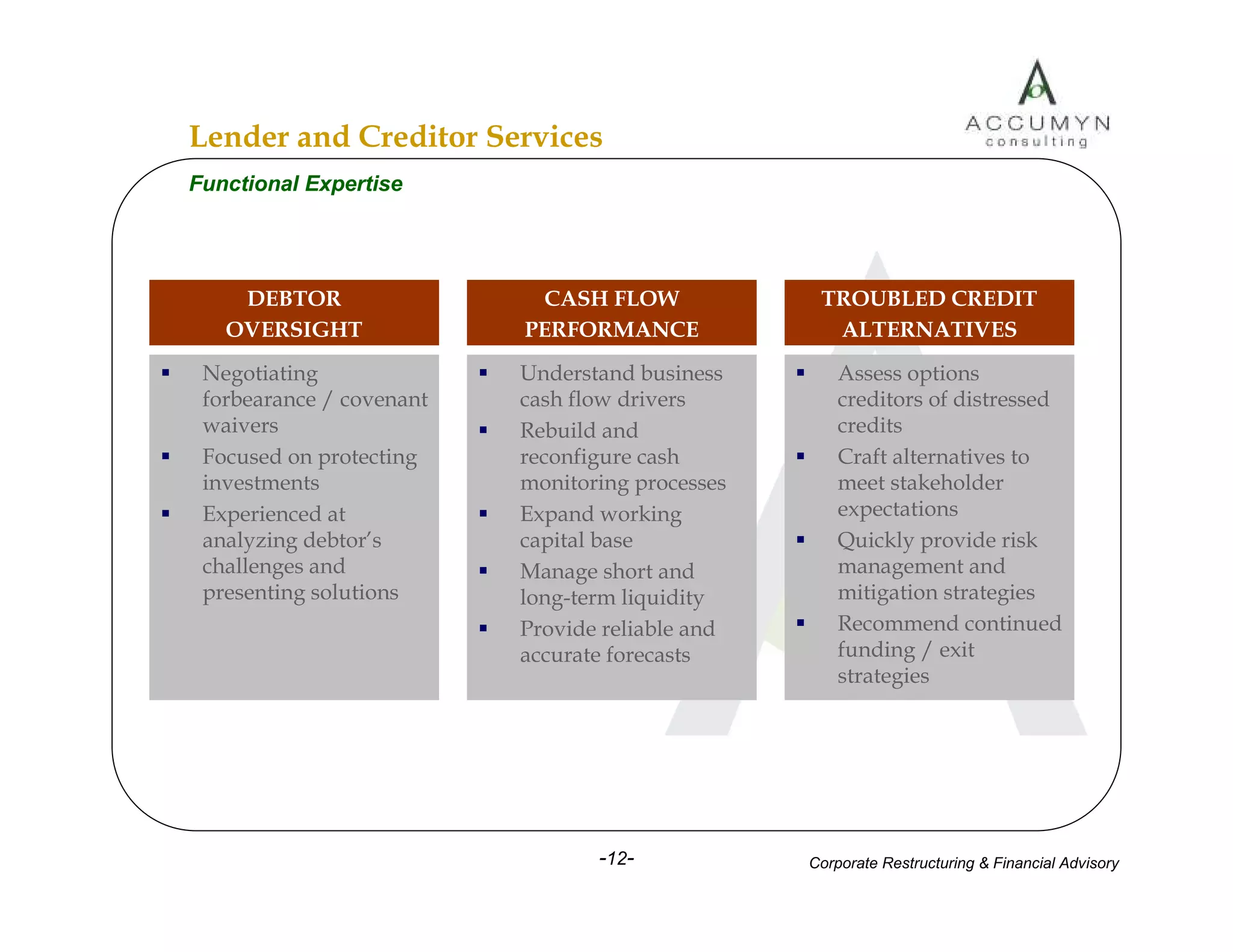 Accumyn Turnaround Restructuring