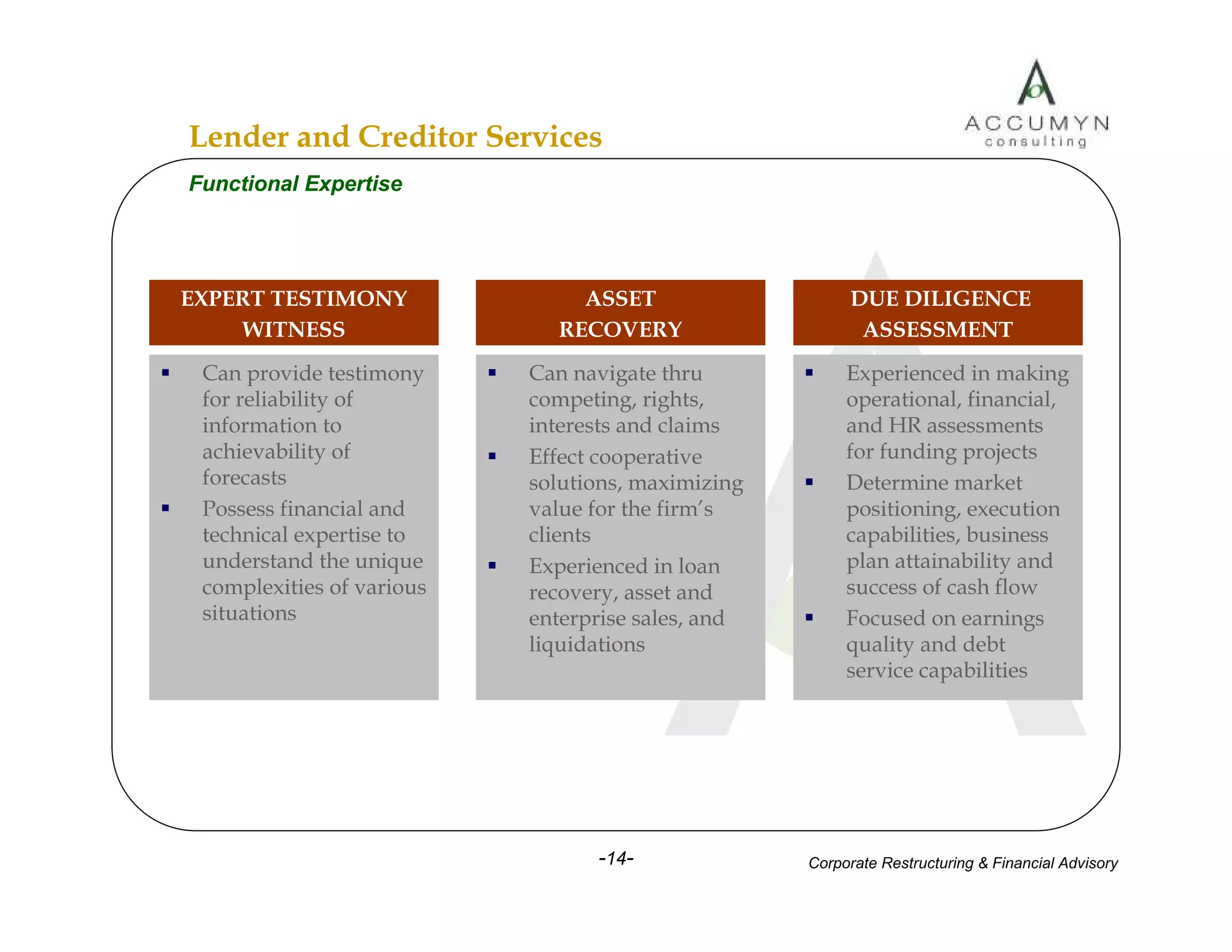 Accumyn Turnaround Restructuring