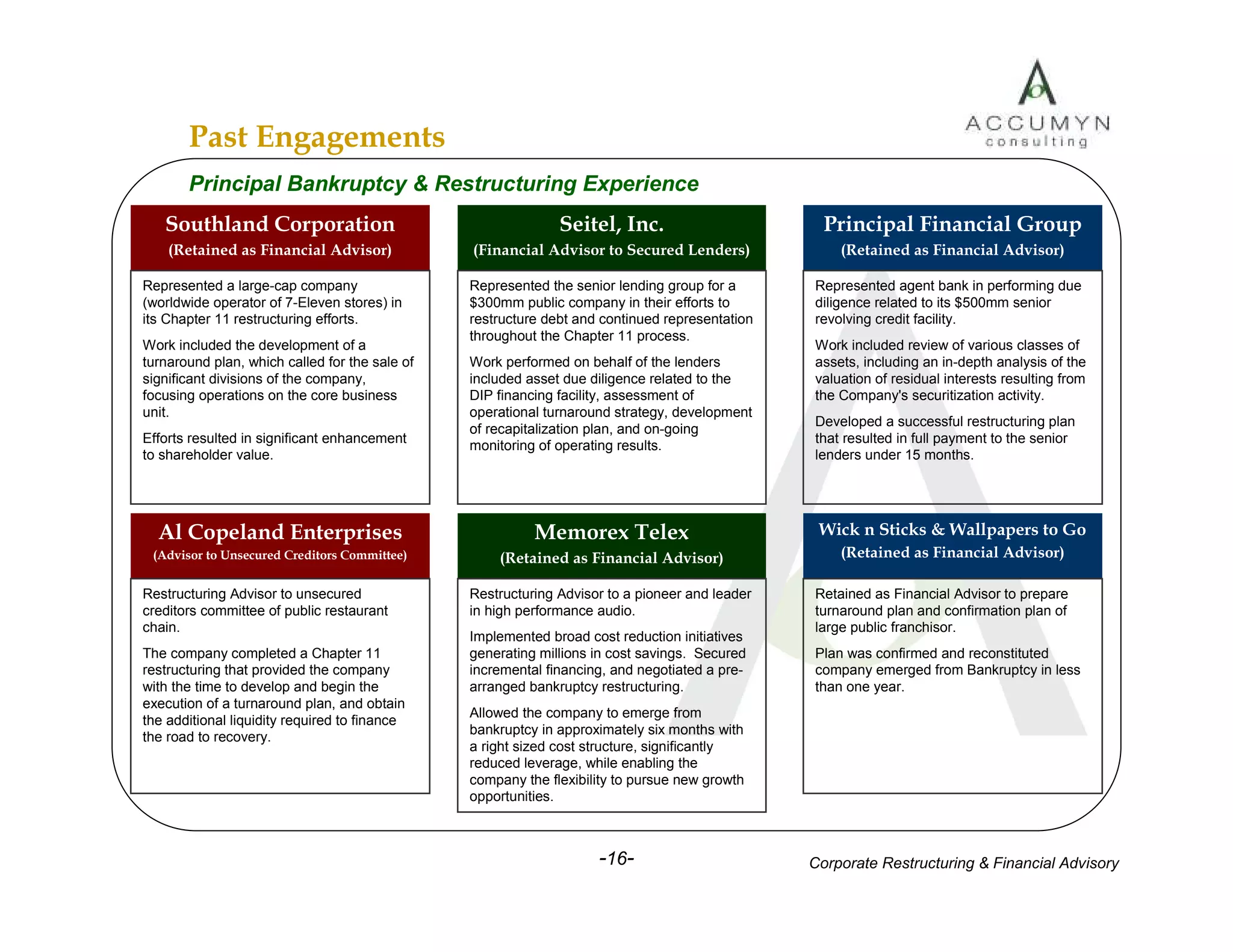 Accumyn Turnaround Restructuring