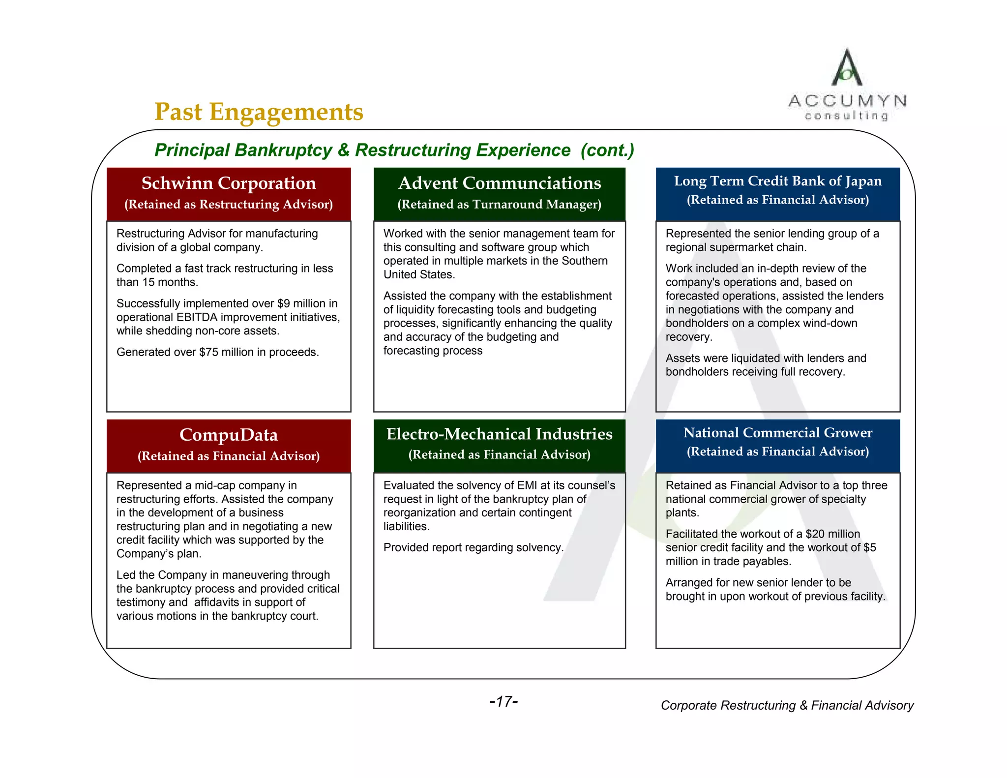 Accumyn Turnaround Restructuring