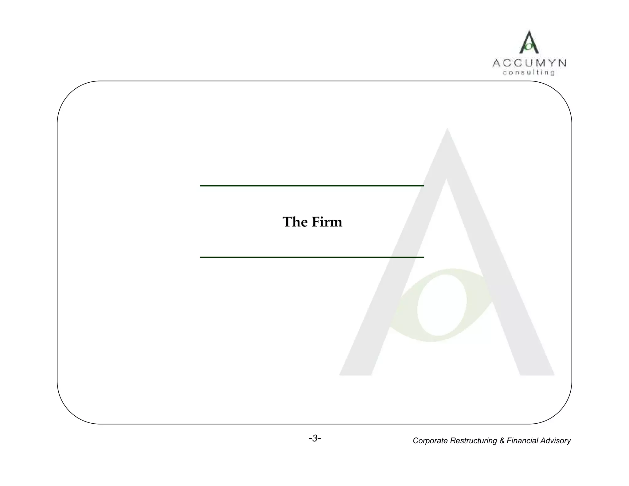 Accumyn Turnaround Restructuring