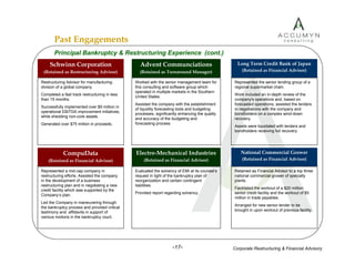 Accumyn Turnaround Restructuring