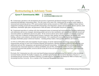 Accumyn Turnaround Restructuring