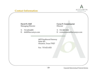 Accumyn Turnaround Restructuring
