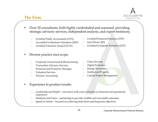 Accumyn Turnaround Restructuring