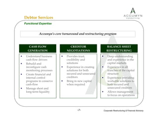 Accumyn Turnaround Restructuring
