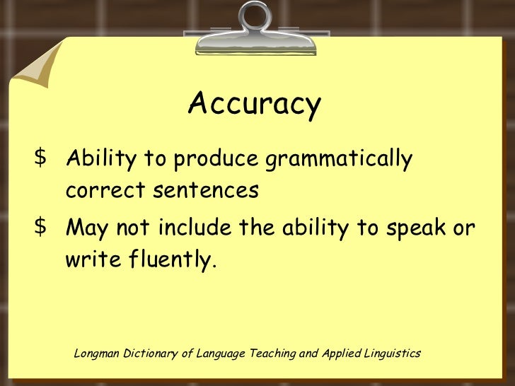 Accuracy and fluency 09