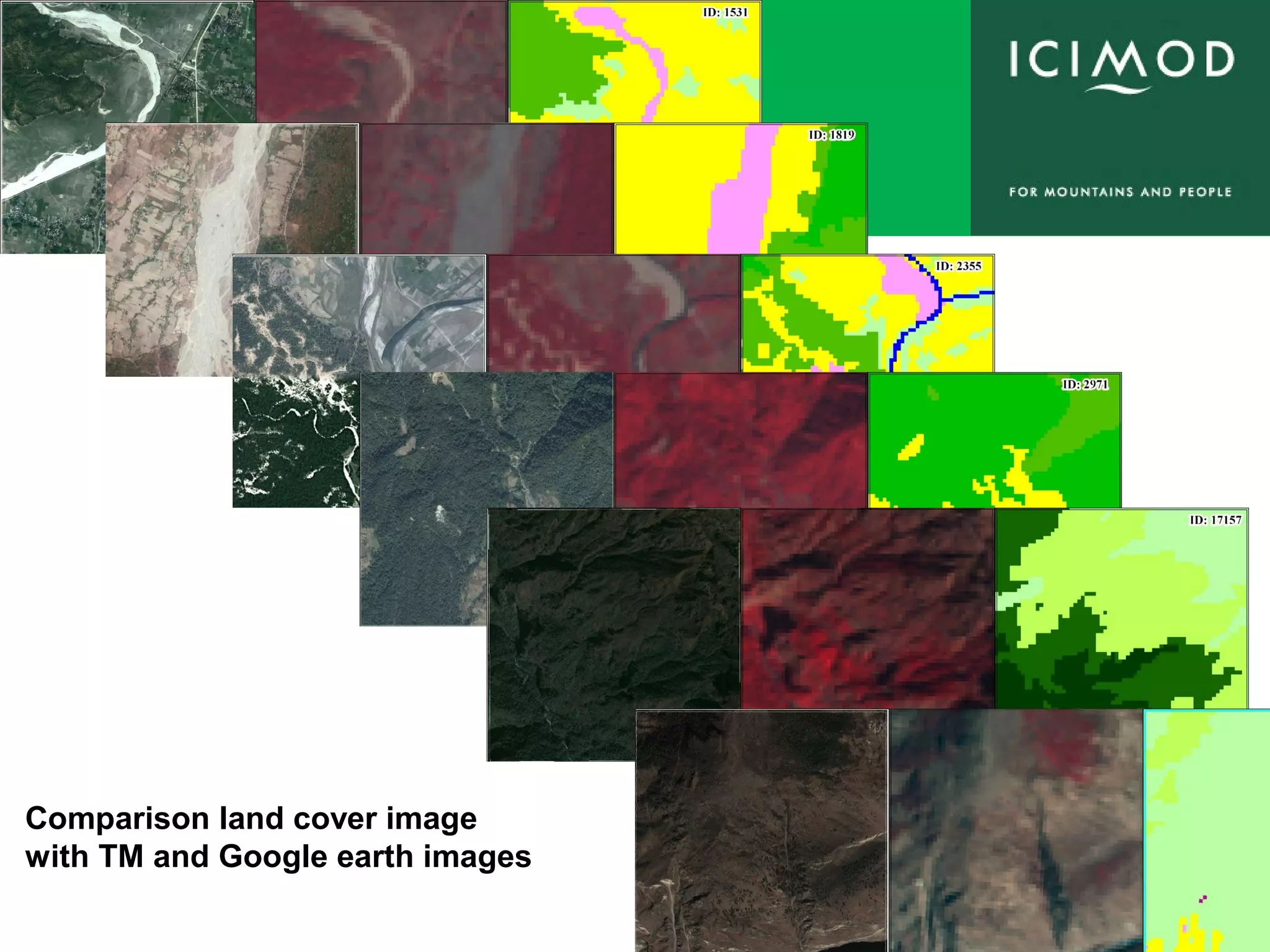 Comparison land cover image
with TM and Google earth images
 