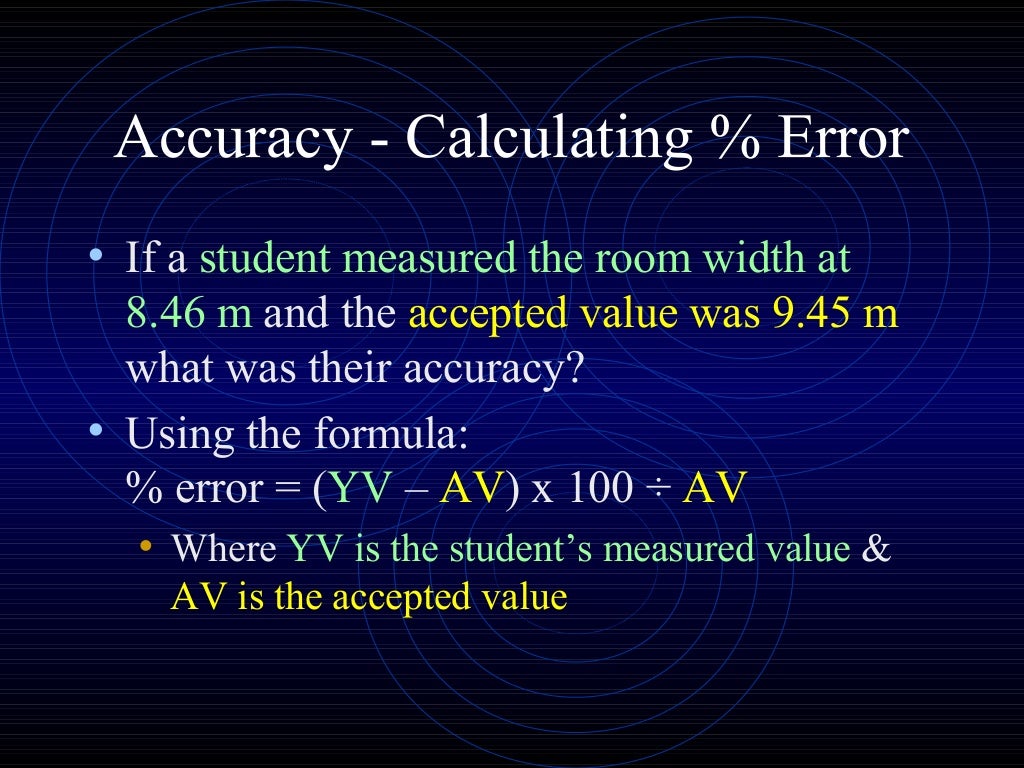 Accuracy, Precision Measurement