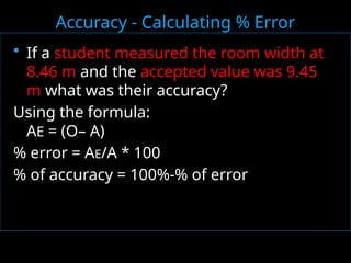 Accuracy Science Formula accuracyprecision-.for general chemistry 1 | PPTX