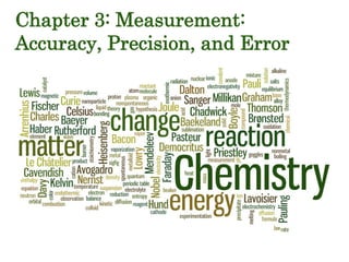 Chapter 3: Measurement:
Accuracy, Precision, and Error
 