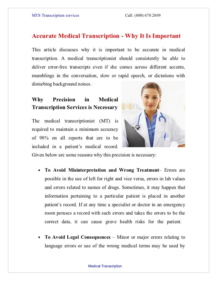 accurate medical transcription why it is important medical record transcription