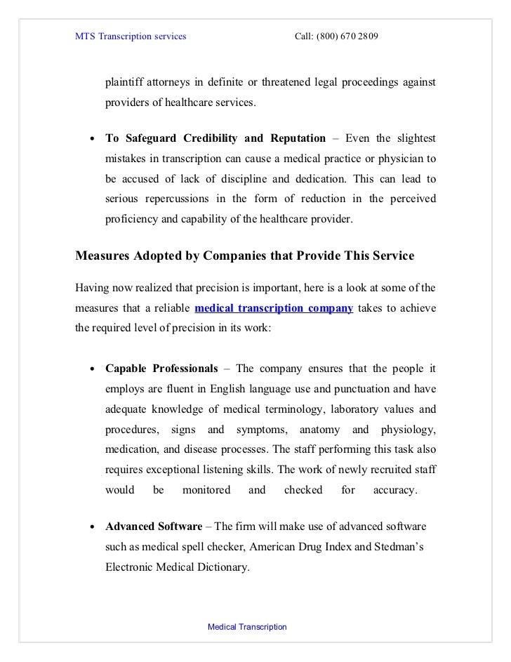 Accurate medical transcription why it is important