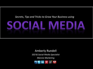 Amberly Rundell
SEO & Social Media Specialist
Mannix Marketing
Secrets, Tips and Tricks to Grow Your Business using
 
