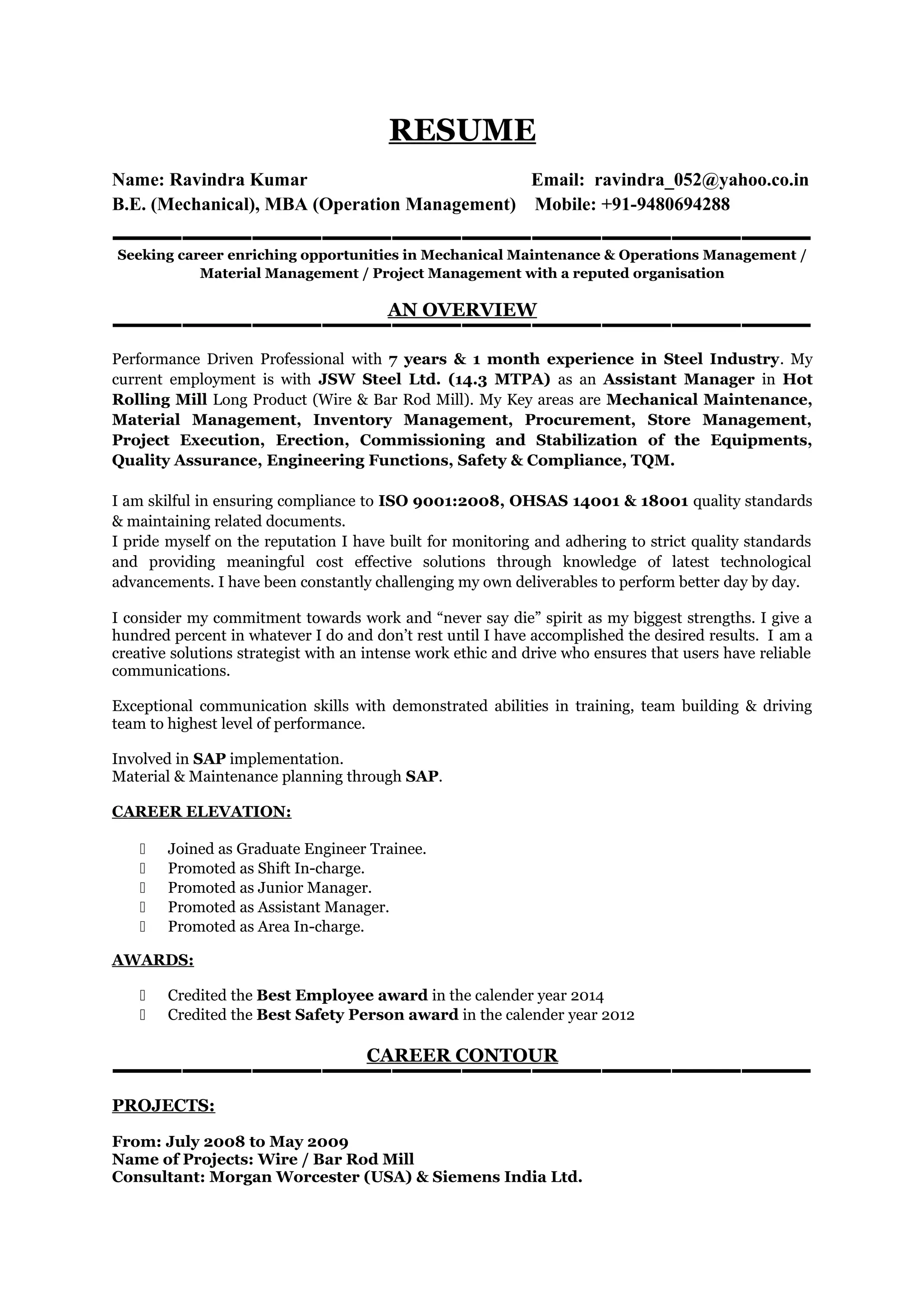 Resume_Ravindra | PDF