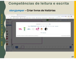 A
C
D
–
O
D
i
g
i
t
a
l
n
a
E
d
u
c
a
ç
ã
o
49
storyjumper – Criar livros de histórias
Competências de leitura e escrita
 