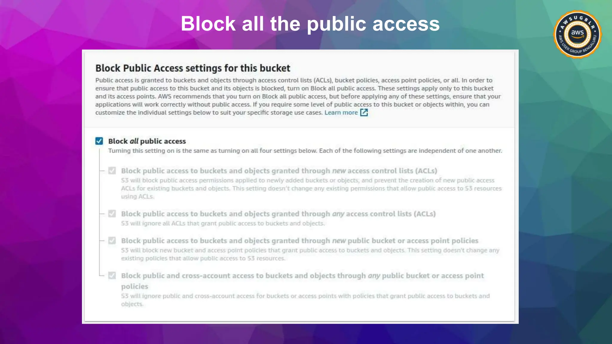 Block all the public access
 