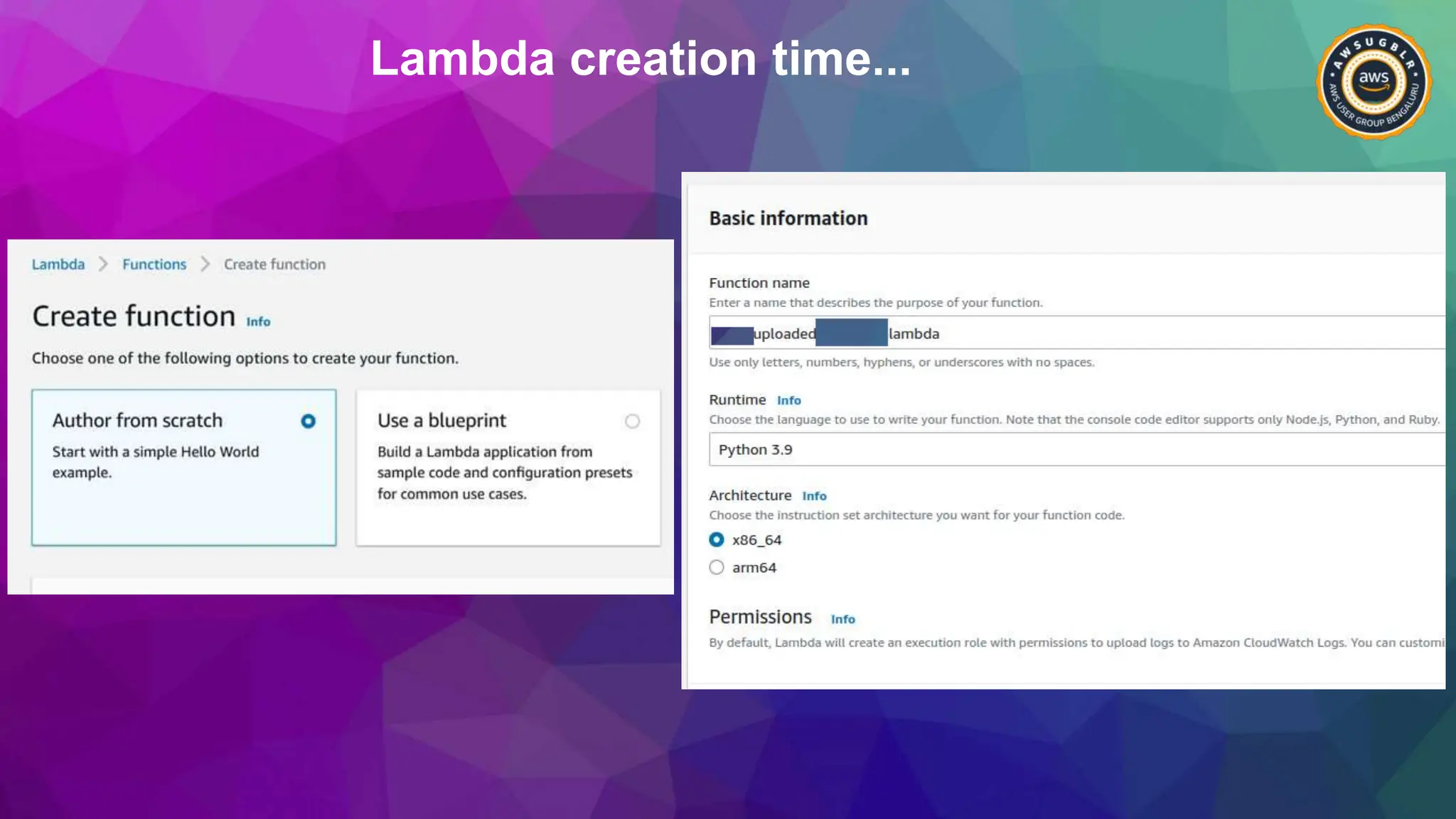 Lambda creation time...
 
