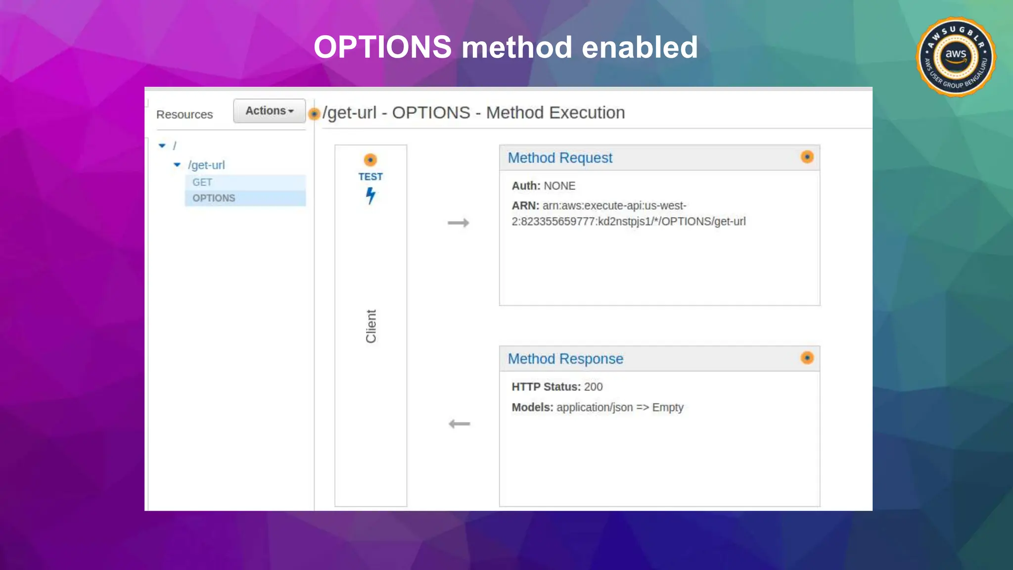 OPTIONS method enabled
 