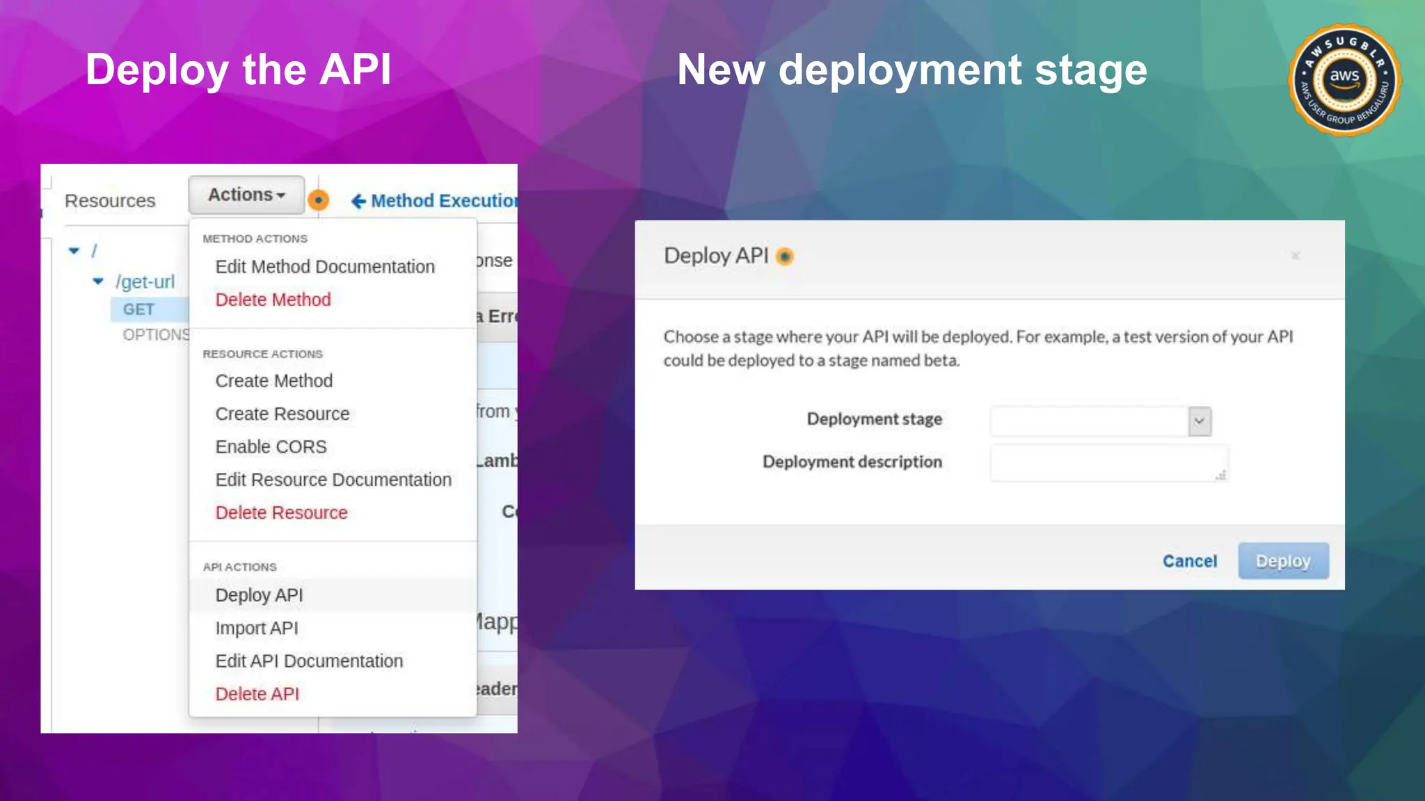 Deploy the API New deployment stage
 