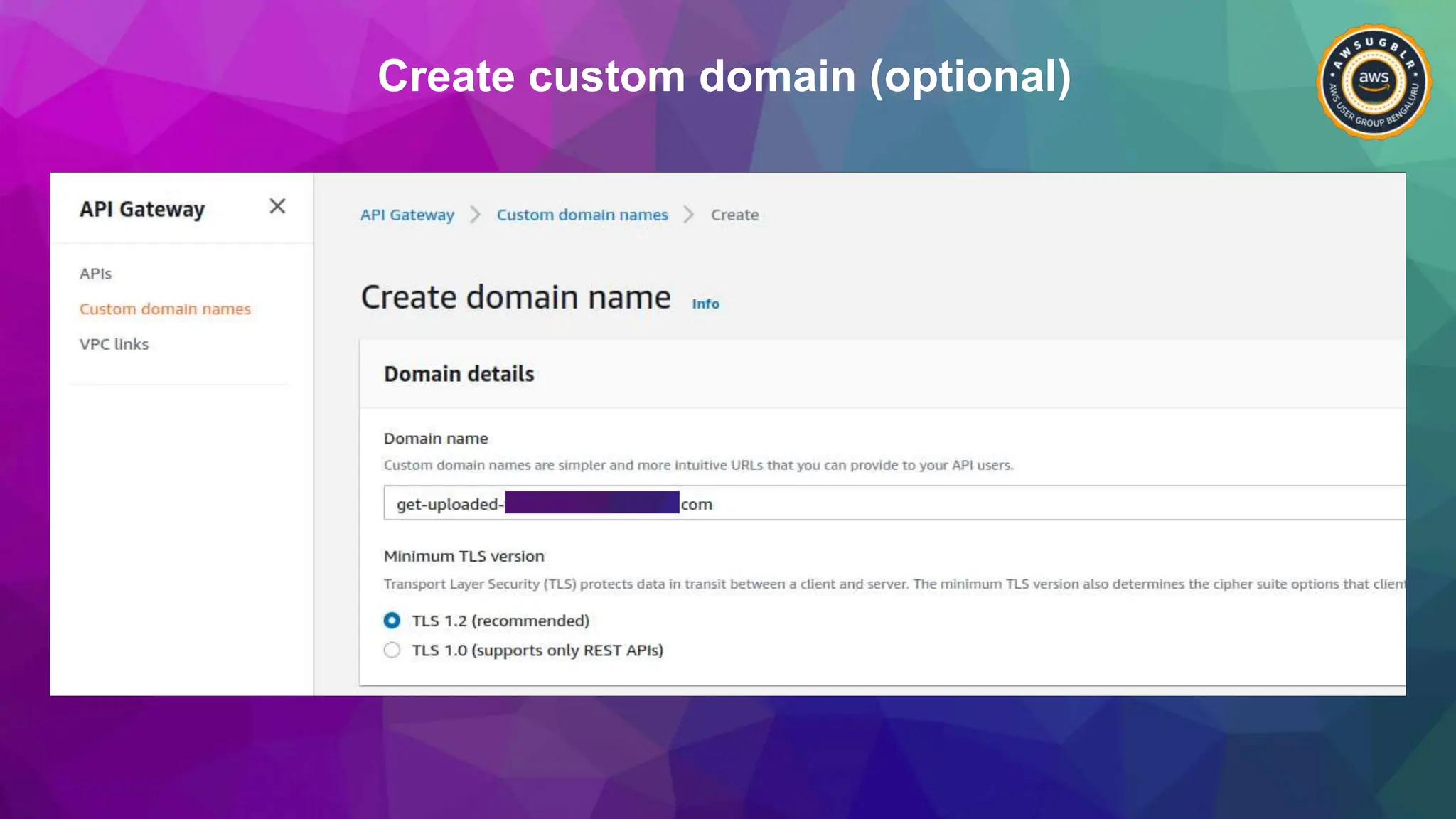 Create custom domain (optional)
 