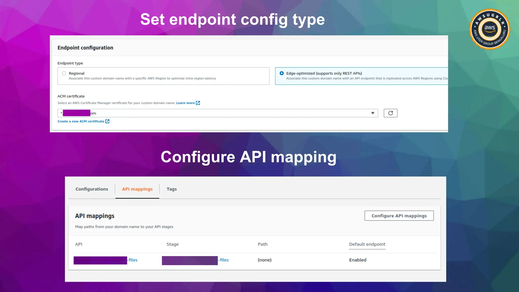 Set endpoint config type
Configure API mapping
 