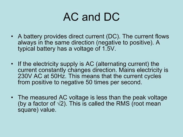 AC DC Electricity | PPT
